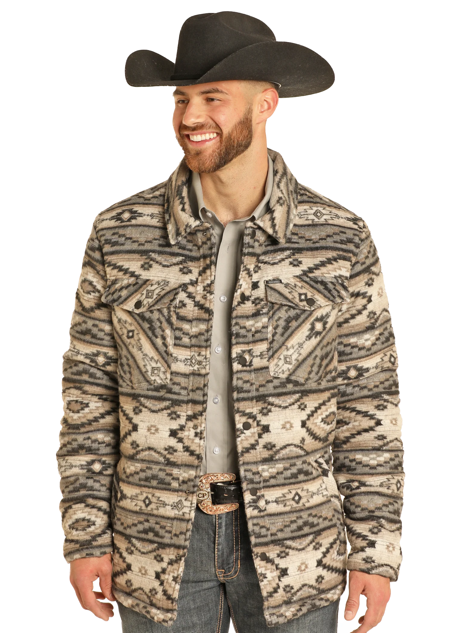 ROCK & ROLL TAUPE WOOLKIE QUILTED JACKET