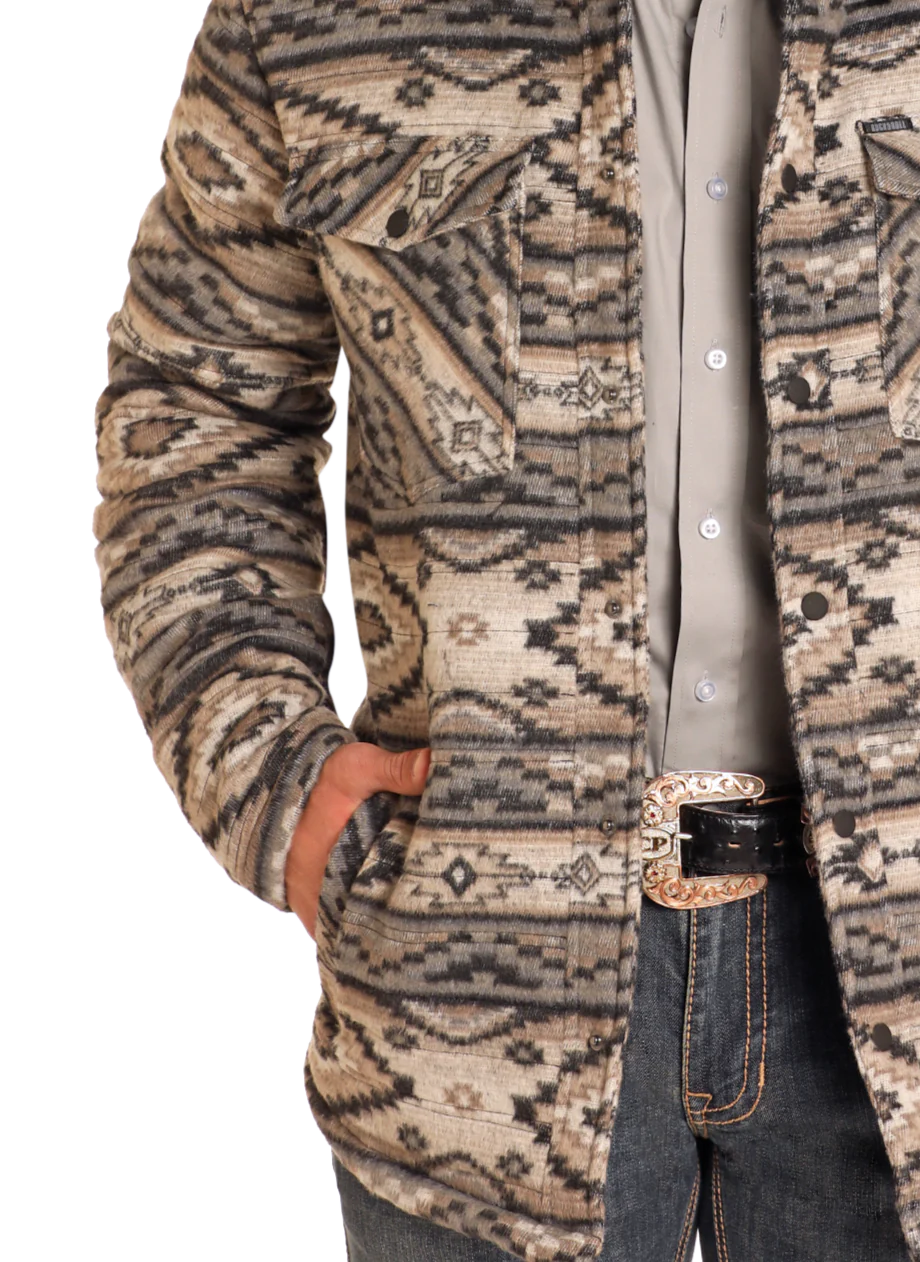 ROCK & ROLL TAUPE WOOLKIE QUILTED JACKET