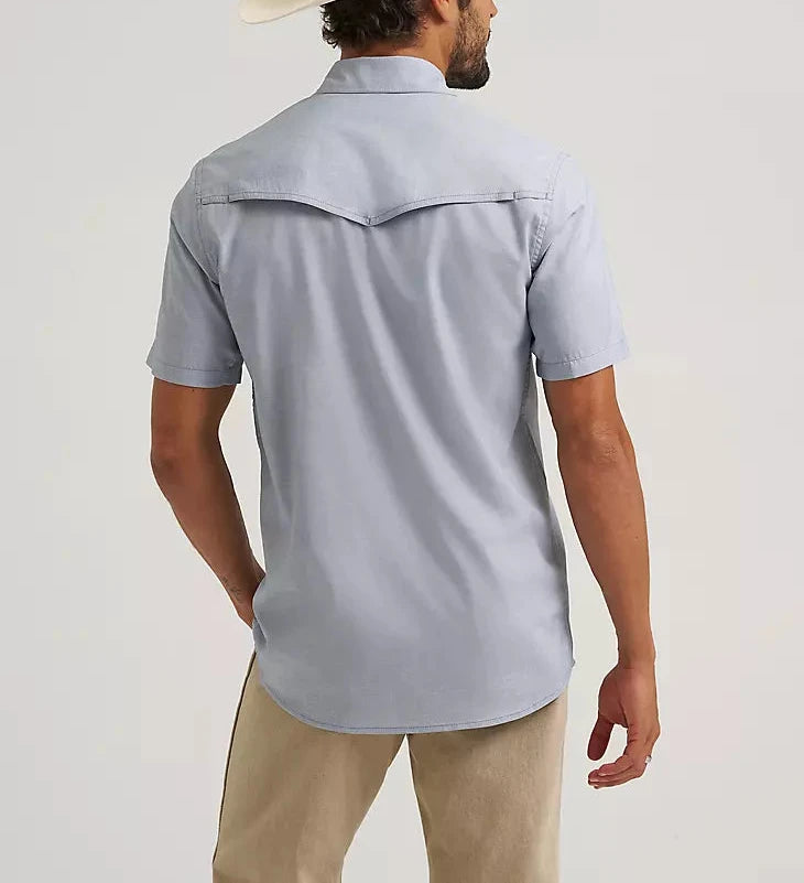 WRANGLER BABY BLUE SHORT SLEEVE BUTTON UP SHIRT- 112375152