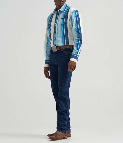 WRANGLER SHIRT CLASSIC FIT BLUE/NAVY LONG SLEEVE 112379239