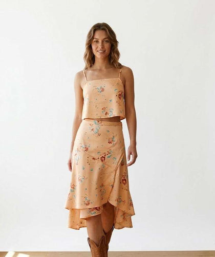 FALDA FLORAL NARANJA WRANGLER - 112380069