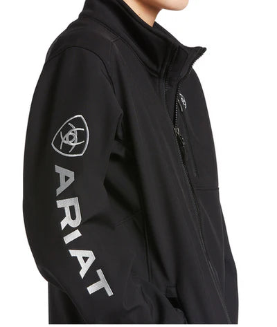 ARIAT BOYS LOGO 2.0 SOFTSHELL JKT BLACK SILVER-10030212