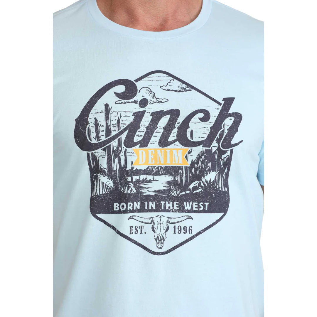 CINCH MENS T-SHIRT SHORT SLEEVE SKY BLUE -MTT1690718