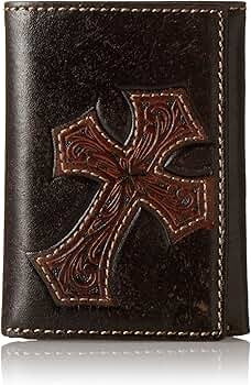 NOCONA BROWN CROSS TOOLED TRIFOLD WALLET -N5487244