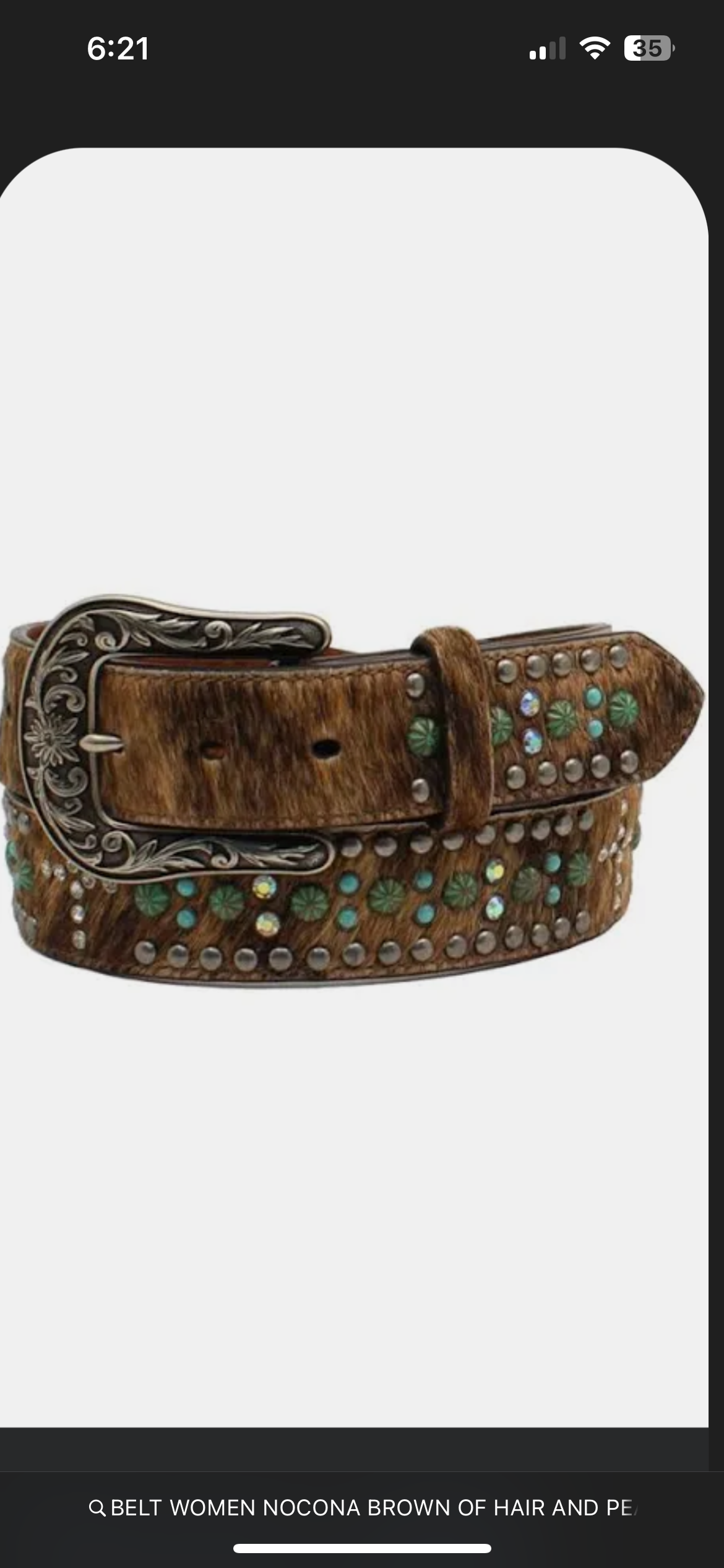 BELT WOMEN NOCONA BROWN OF HAIR AND PEARLS N3200022702