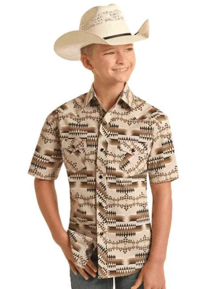 ROCK&ROLL KID SHIRT BROWN - RRBS1SR0RG