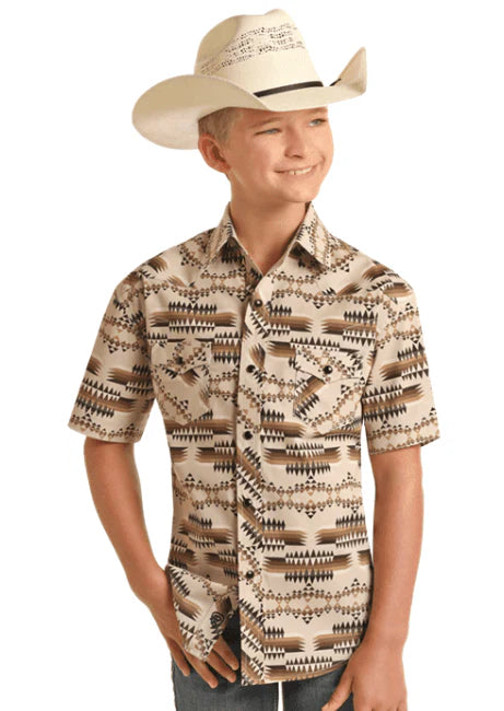 ROCK&ROLL KID SHIRT BROWN - RRBS1SR0RG