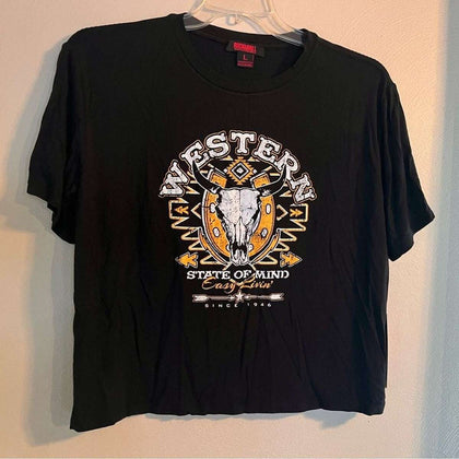 Rock & Roll Western Graphic On Boxy Tee T-shirt RRWT21RZND
