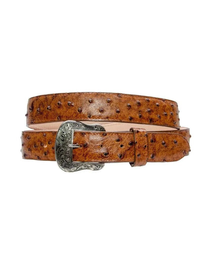CINTURÓN TANNER MARK PARA HOMBRE AVESTRUZ COÑAC IMIT- TMB200961