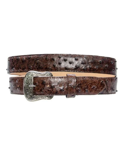 MEN'S TANNER MARK BROWN OSTRICH IMITATION BELT - TMB200960