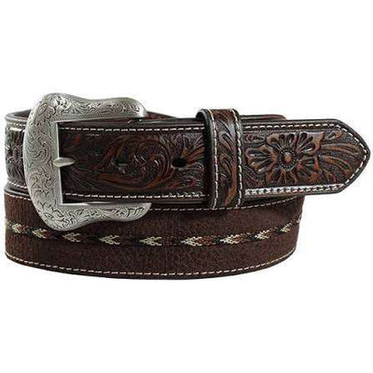 CINTURÓN WESTERN ARIAT MARRÓN CLARO Y COSTURAS MARRÓN OSCURO - A1039002