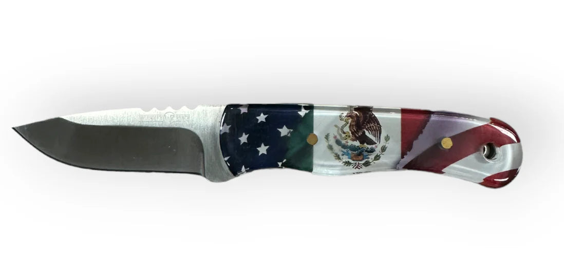 WHISKEY RANCH MEXICO AMERICA FLAG KNIFE