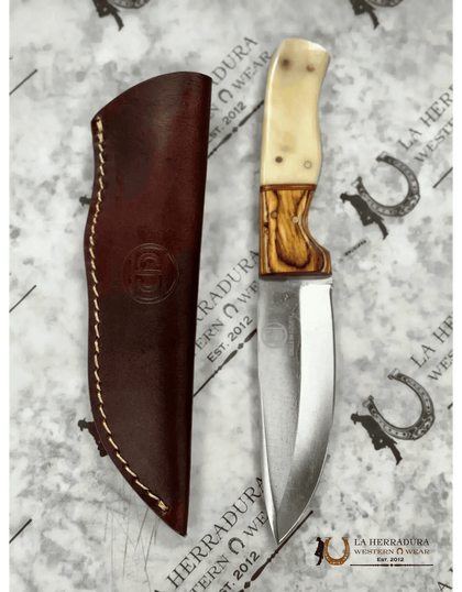 CUCHILLO CON MANGO DE HUESO CÍRCULO EN FORMA DE SH