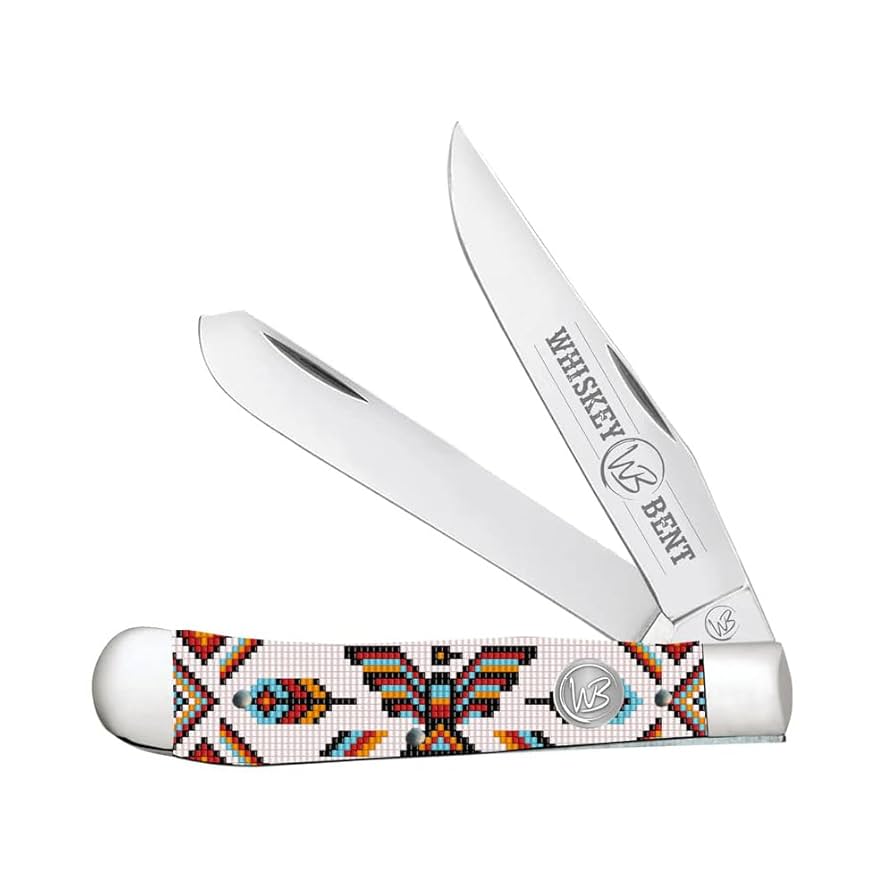 WHISKEY BENT WHITE AZTEC PRINT KNIFE