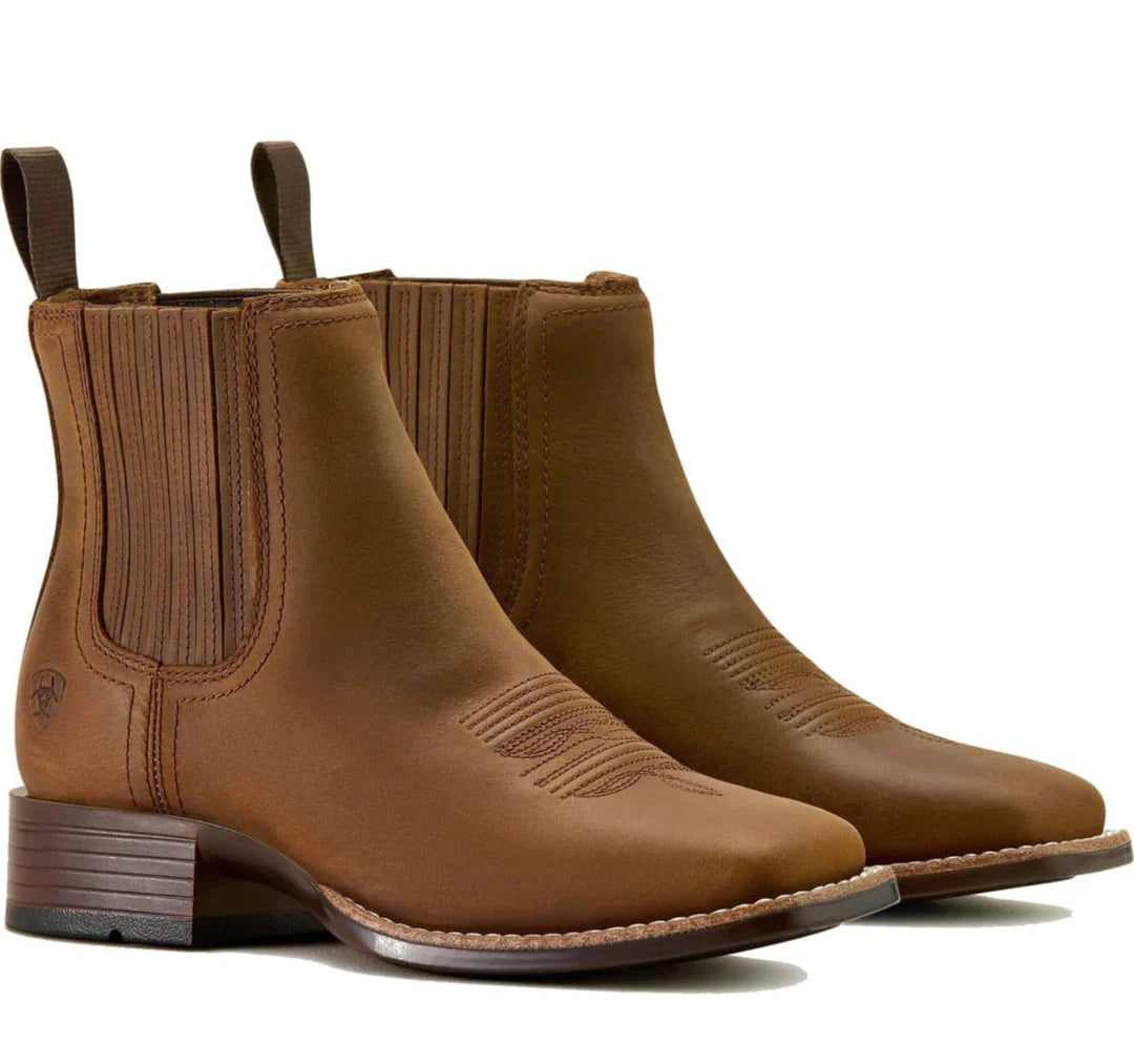 WOMENS ARIAT BOOT SHORT DISTRESSED BROWN BOOKER CHELSEA-10063973