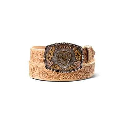 ARIAT WOMENS TAN HAND TOOLED WESTERN BELT A1568148