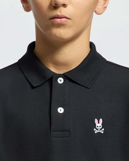 PSYCHO BUNNY KIDS CLASSIC POLO BLACK B0K001CRPC