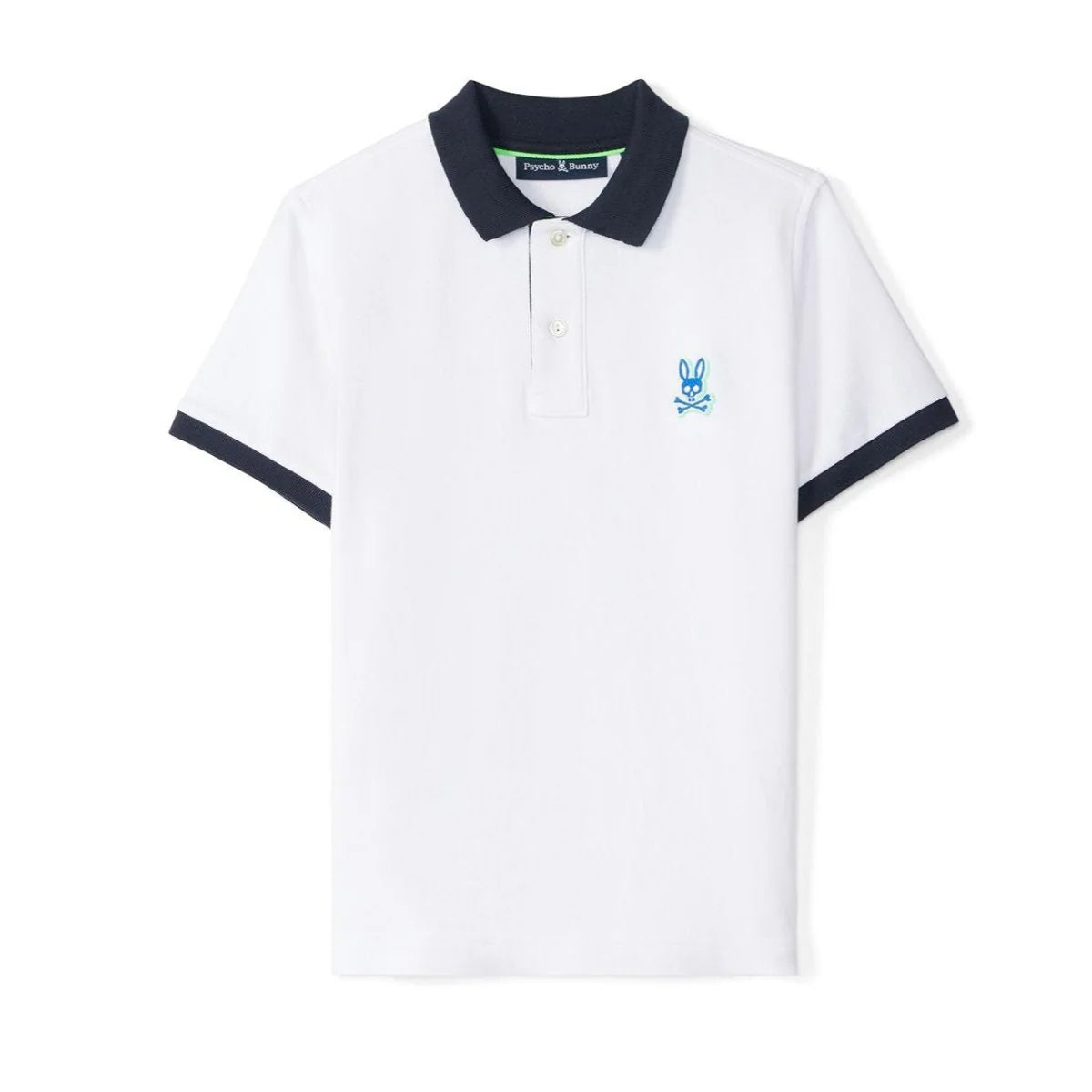 PSYCHO BUNNY KIDS SANDERSON PIQUE POLO WHITE B0K553C200
