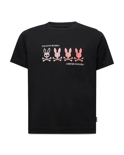 PSYCHO BUNNY KIDS OCEANIA EMBROIDERED GRAPHIC TEE BLACK B0U607F200