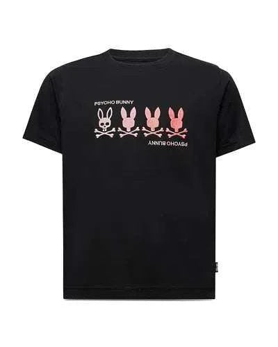 PSYCHO BUNNY KIDS OCEANIA EMBROIDERED GRAPHIC TEE BLACK B0U607F200