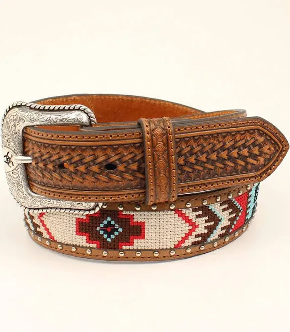 ARIAT MULTI COLOR BROWN AZTEC BELT- A10332