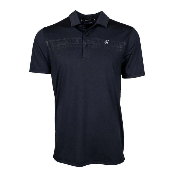 CAMISETA DE HOMBRE HOOEY DE MANGA CORTA TIPO POLO "THE WEEKENDER" NEGRA HP001BK