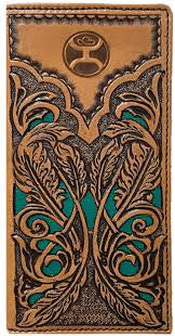 HOOEY PHOENIX HAND TOOLED FEATHER FILIGREE LEATHER -HW017-TNTQ