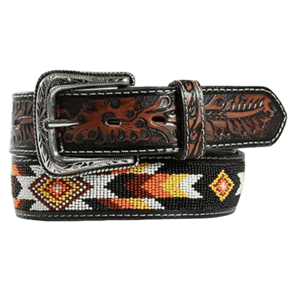 NOCONA MENS AZTEC RED AND YELLOW WESTERN BELT - N210006697