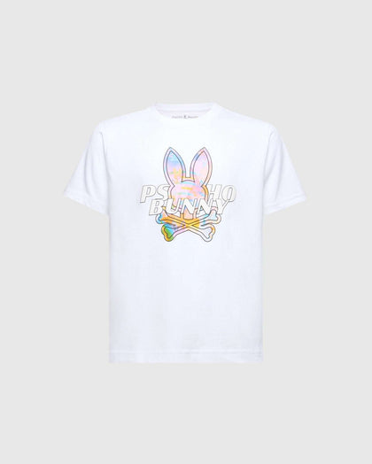 PSYCHO BUNNY KIDS MILOS GRAPHIC TEE WHITE B0U456F200
