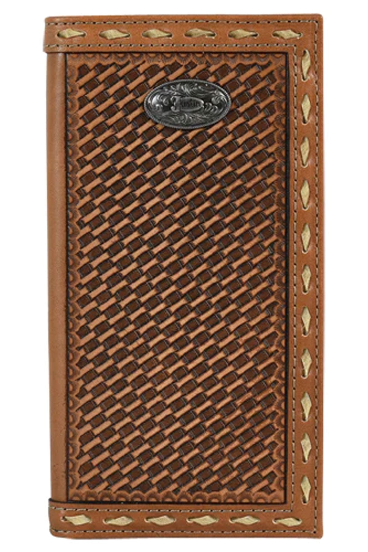 JUSTIN BASKETWEAVE TOOLED RODEO WALLET -2122767W2