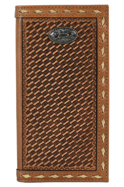 JUSTIN BASKETWEAVE TOOLED RODEO WALLET -2122767W2