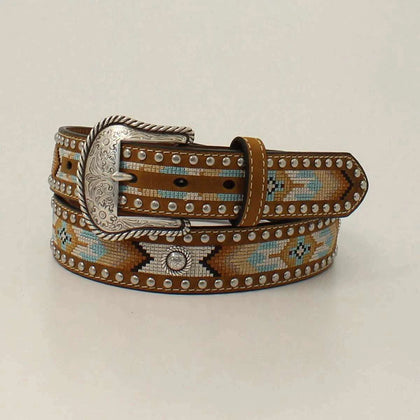 CINTURÓN NOCONA MULTICOLOR BEIGE Y AZUL CLARO PARA HOMBRE - N320003044