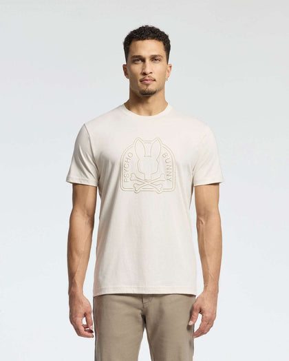 PSYCO BUNNY MEN Melbourne Graphic Tee Natural Linen B6U410F200