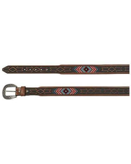 CINTURÓN DE HOMBRE AZUL Y ROJO AZTECA DE TIERRA ROJA- 23112BE14