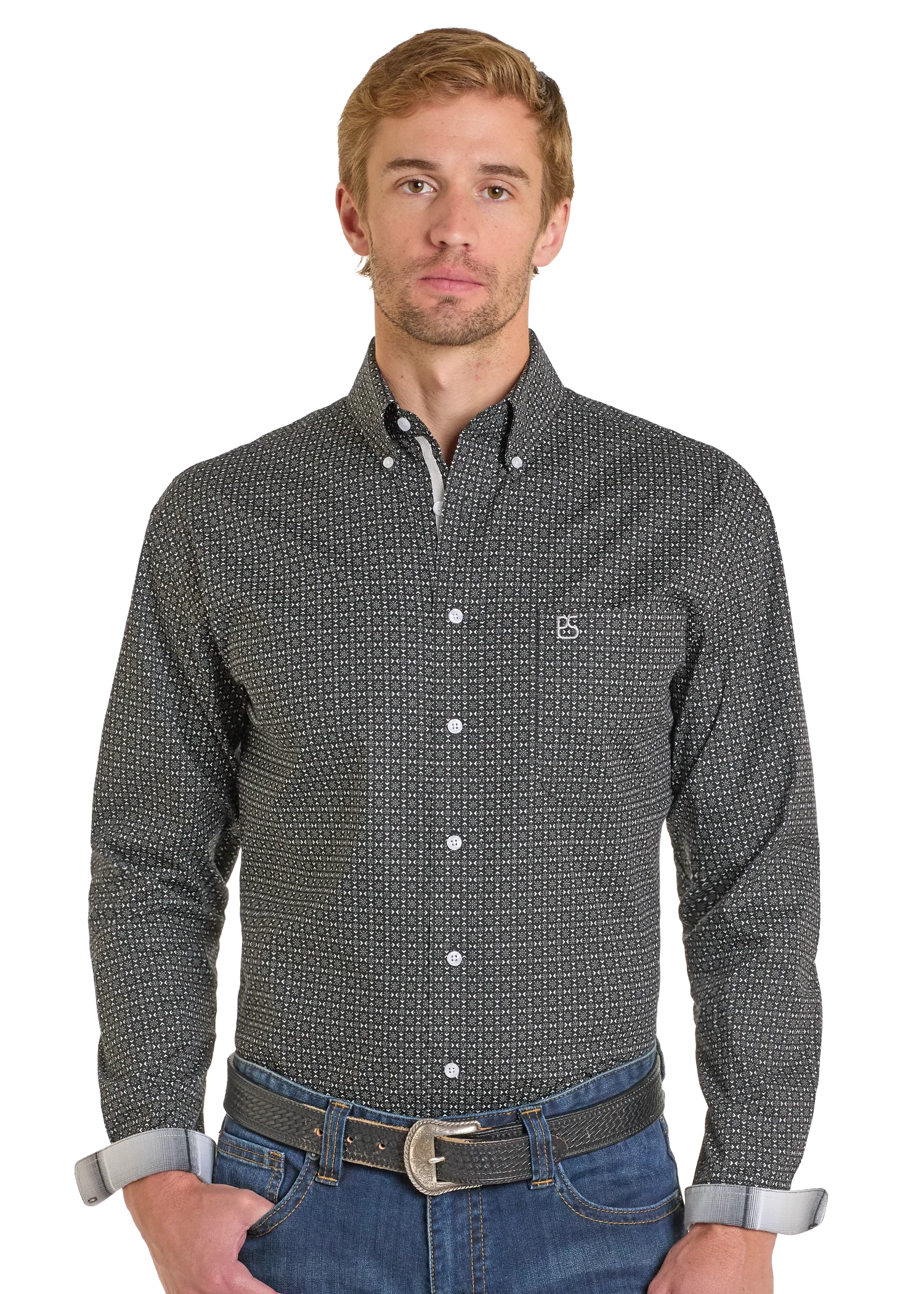 PANHANDLE MEN’S LS BUTTON BLACK RMB2S06924