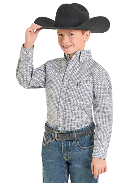 PANHANDLE KIDS LS 1PkT BUTTON BLUE SBB2S07402