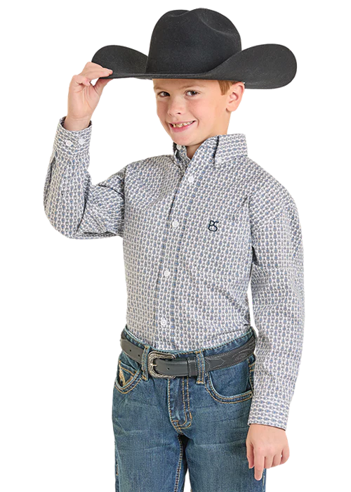 PANHANDLE KIDS LS 1PkT BUTTON BLUE SBB2S07402