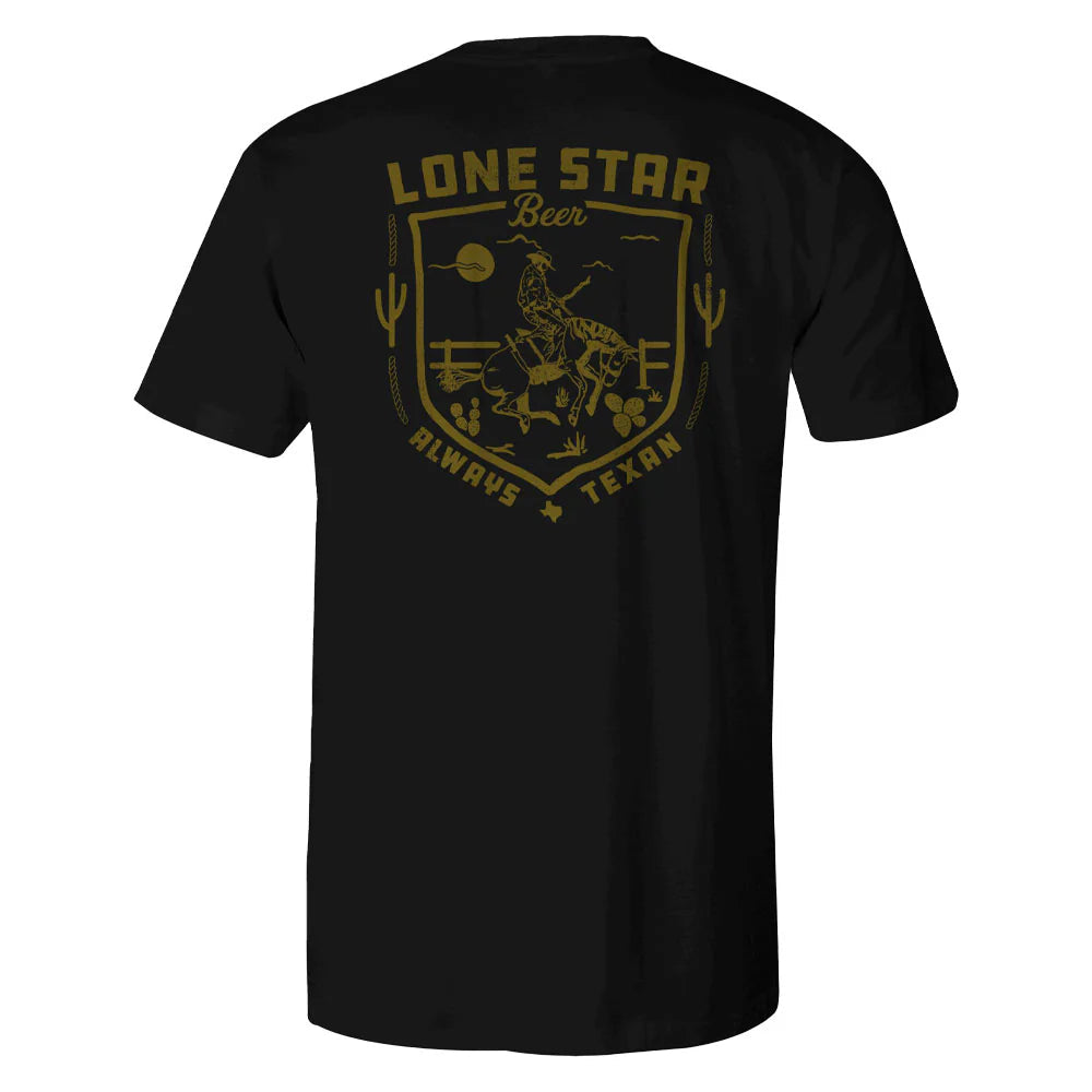 HOOEY MENS TSHIRT LONESTAR BLACK CREW NECK- HT1617BK
