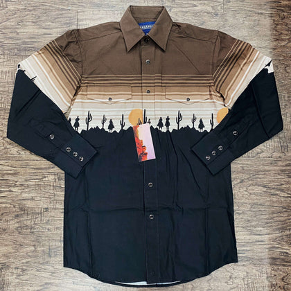 CAMISA DE MANGA LARGA CON BROCHES NEGRA PARA NIÑOS PANHANDLE BOYS PHBSOSR0AM