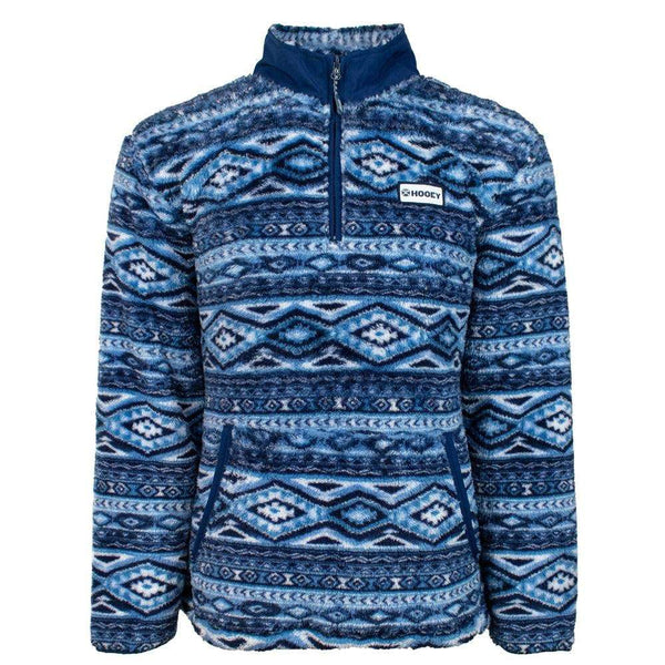 HOOEY® SUDADERA POLAR AZTECA AZUL MARINO PARA HOMBRE HFP001NVAZ