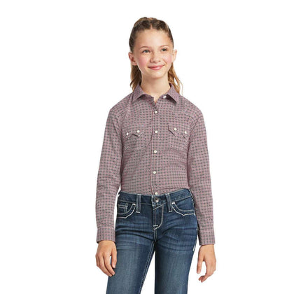 CAMISA ARIAT MOSAICO MODERNO A PRESIÓN MANGA LARGA NIÑA 10038068