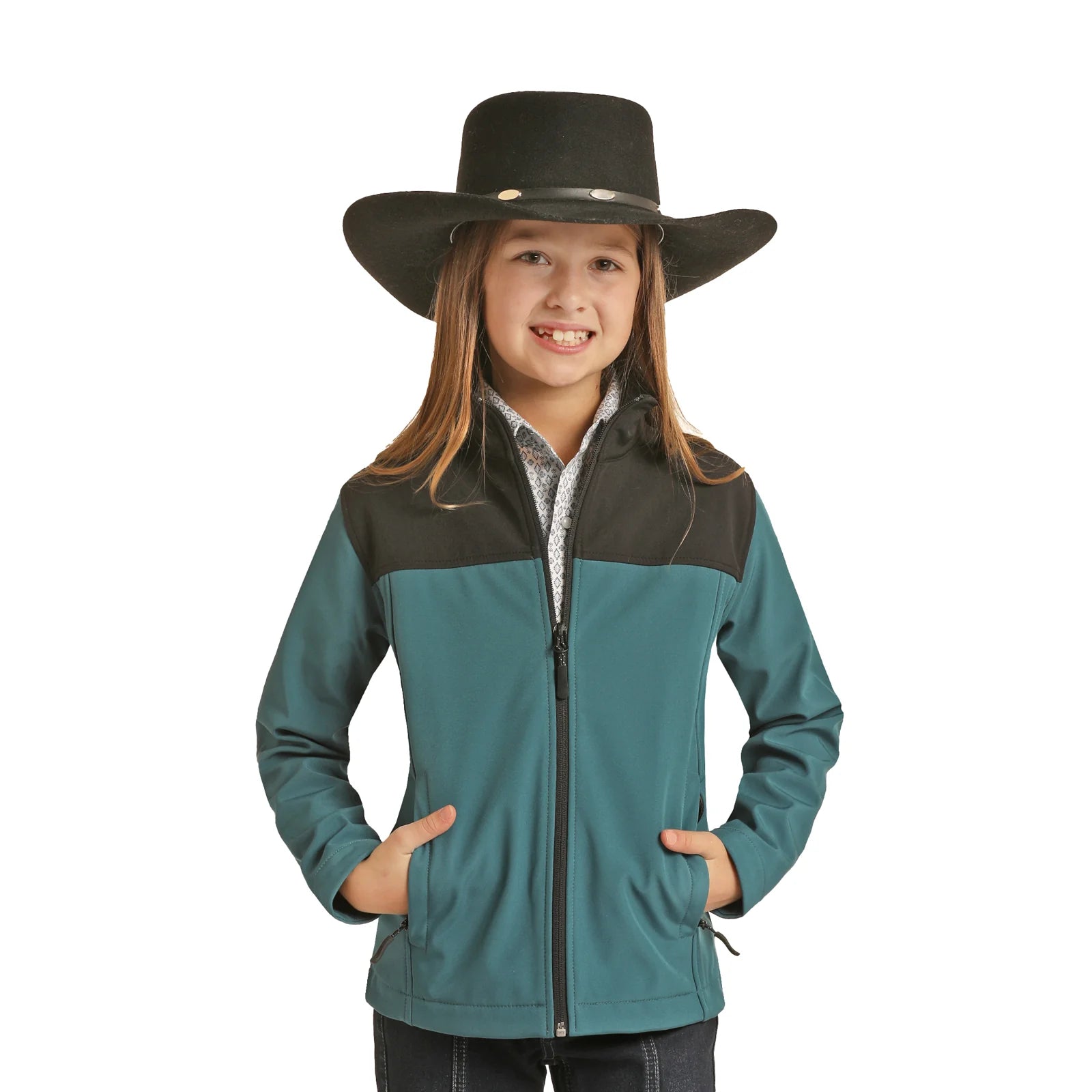 Powder Rivers Kid’s TEAL PRKO92RZY8 PERFORMANCE SOFTSHELL JACKET