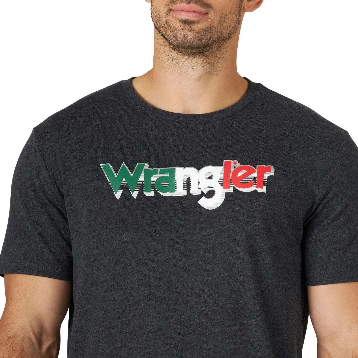 MEN’S WRANGLER T-SHIRT SHORT SLEEVE GREY 112319281 Laherradurawwnc.com