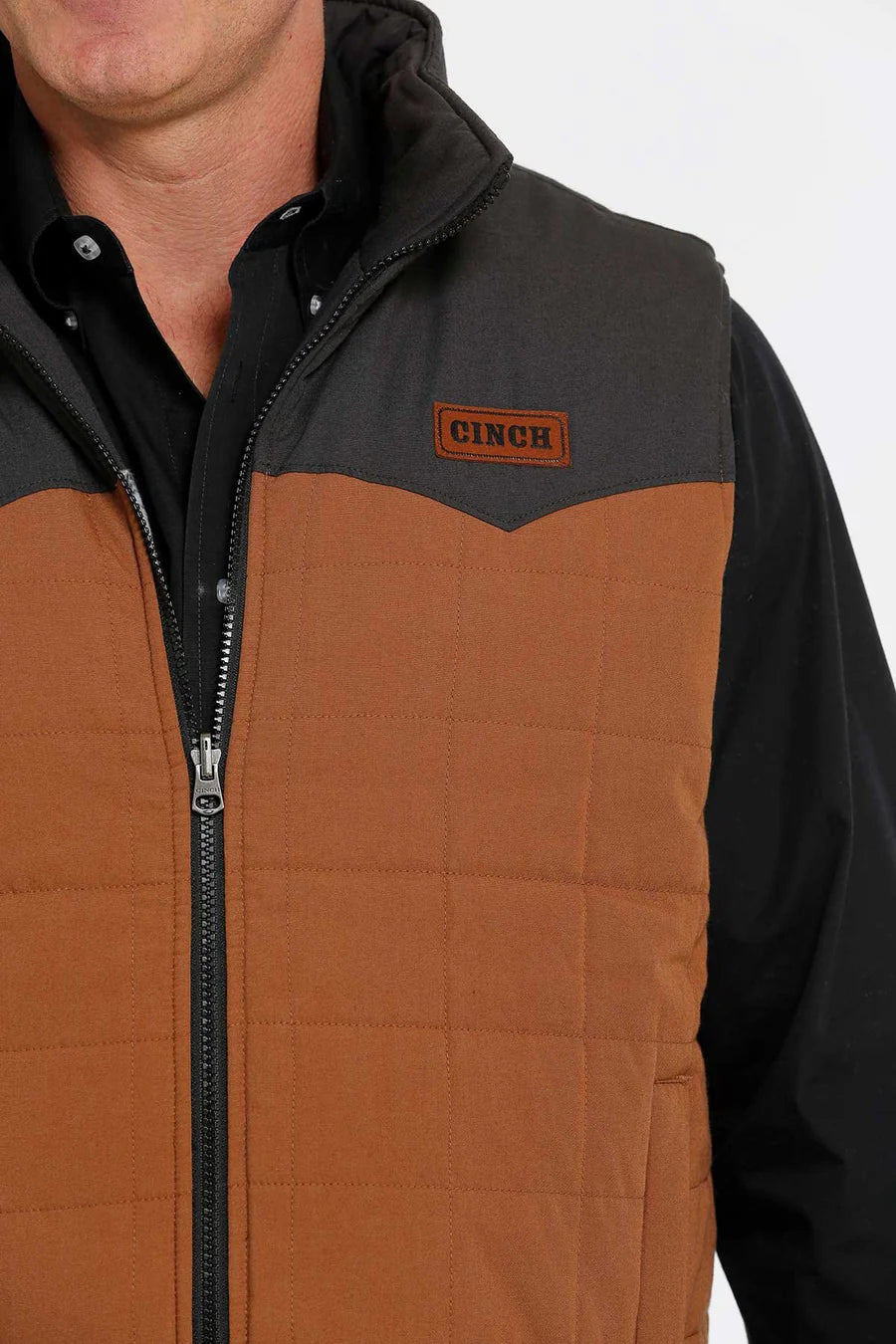 MENS CINCH REVERSIBLE QUILTED VEST- BROWN- MWV1576001