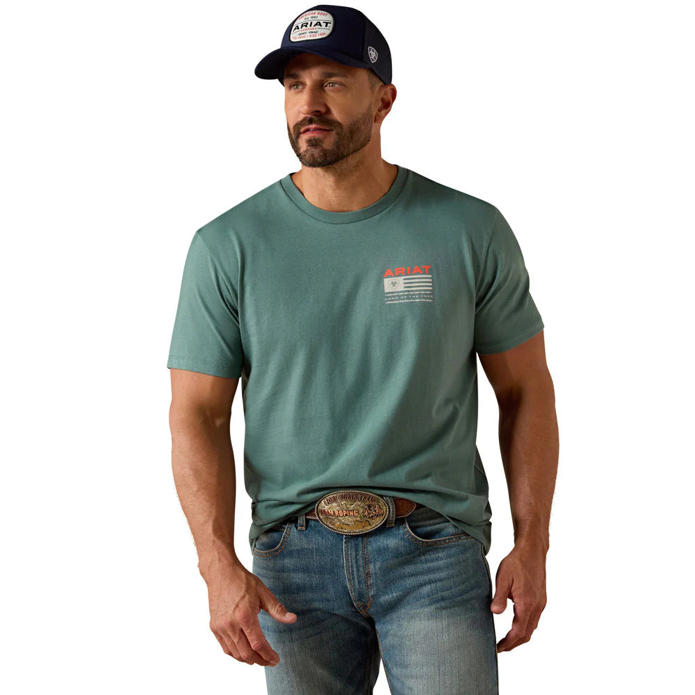 Ariat Hidden Valley Flag T-Shirt silver pine - 10061355