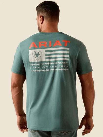 Ariat Hidden Valley Flag T-Shirt silver pine - 10061355
