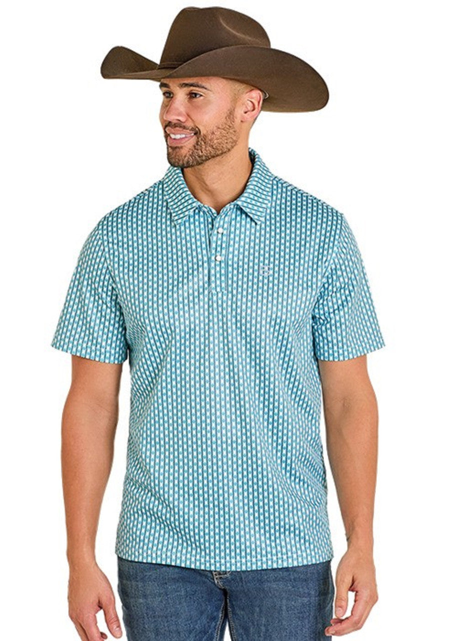 PANHANDLE MENS SS POLO SNAP PEACOCK TM51T07548