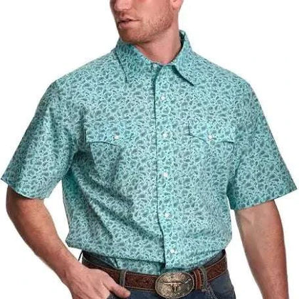 CAMISA WRANGLER MANGA CORTA TURQUESA 112315002
