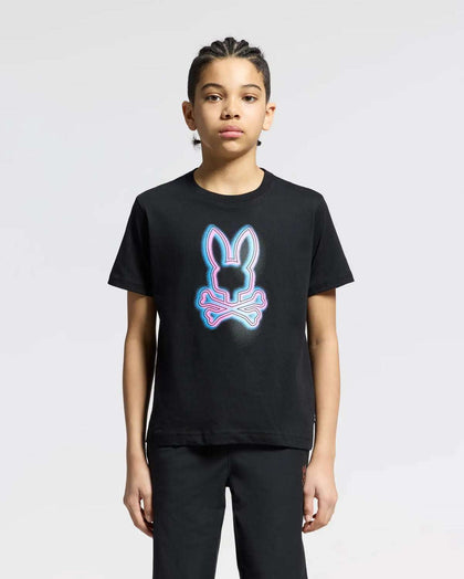 PSYCHO BUNNY KIDS ANDROS GRAPHIC TEE BLACK B0U525F200