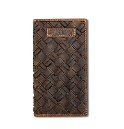 ARIAT RODEO WALLET BASKET WEAVE MED BROWN - A3567544